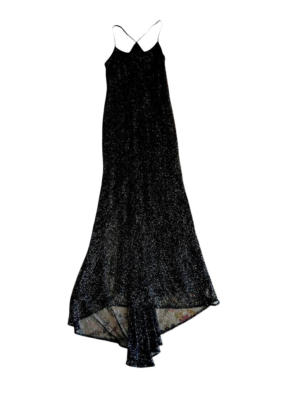 Ralph Lauren Vintage Mesh Metallic Sparkle Mermaid Fishnet Lace Overlay Dress - Picture 4 of 7